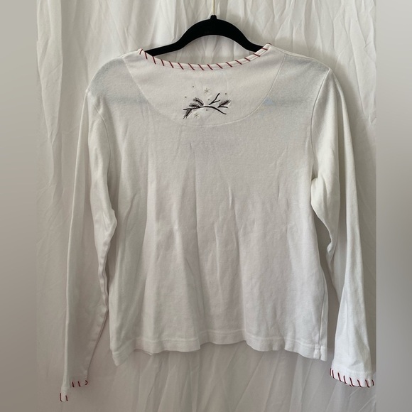Christopher & Banks Women’s White, Red, Brown Bird 3/4 Sleeve Top Size M - Picture 8 of 11
